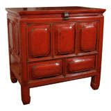 Red Lacquered Rice Chest