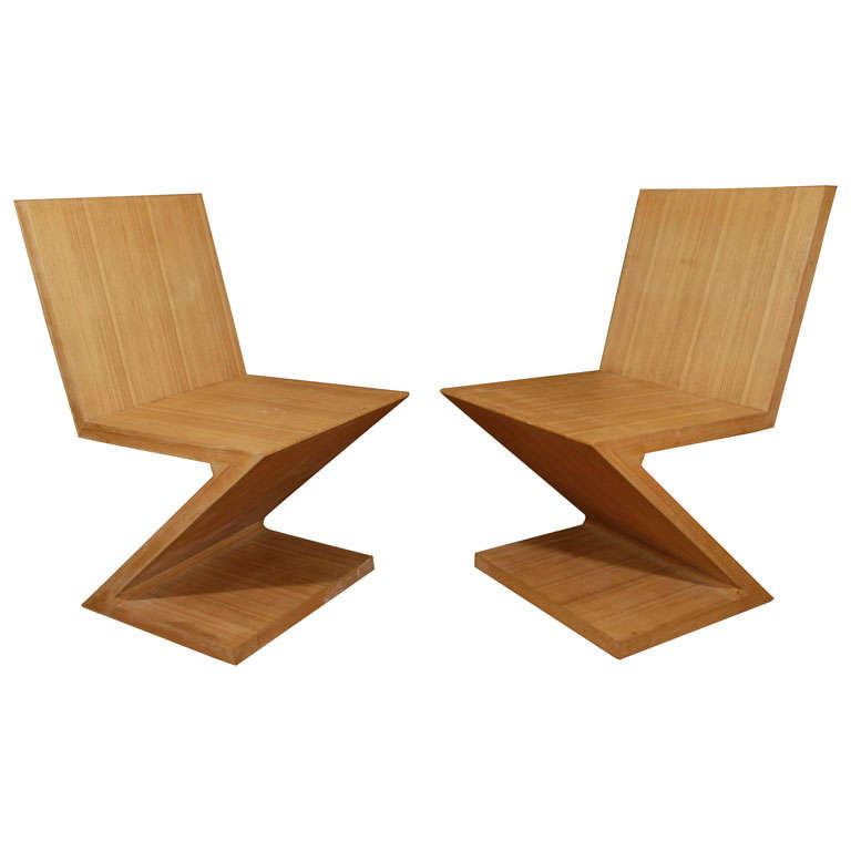 Pair of Large-Scale "Zig Zag" Chairs
