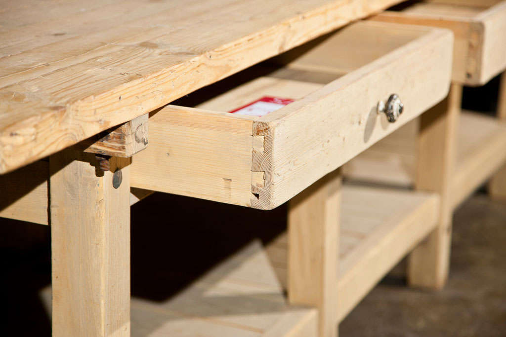Long Work Table with Shelf 1
