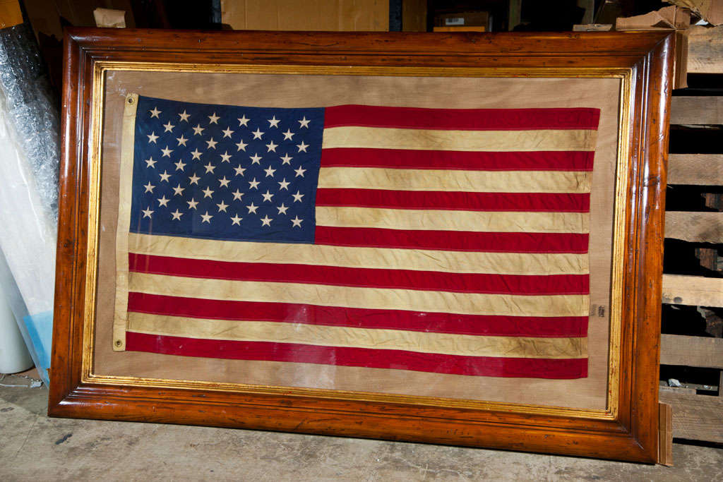 framed american flag vintage