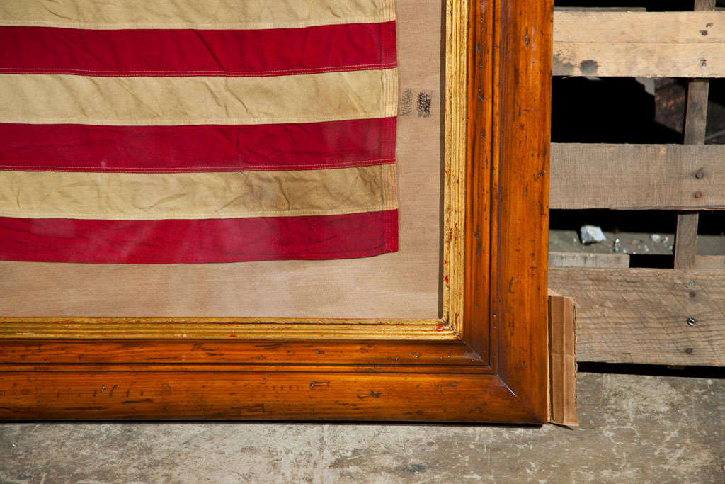 framed antique american flag