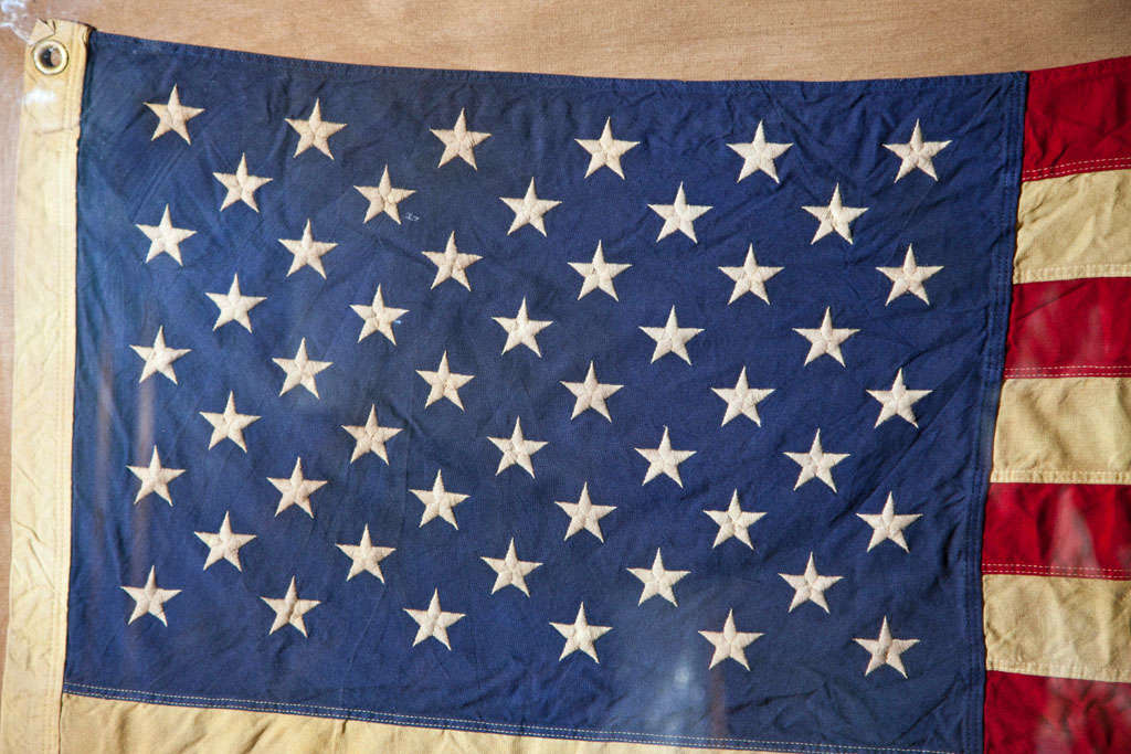 Framed Vintage American Flag In Excellent Condition In Norwalk, CT