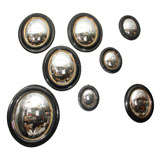 Set of Eight French Convex  Mirrors