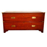 Campaign chest /coffee table/ trunk with two long drawers