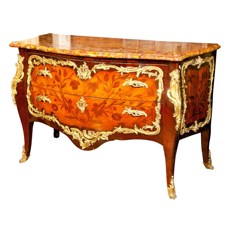 French Regency Kingwood -veneered Serpentine Commode For Sale