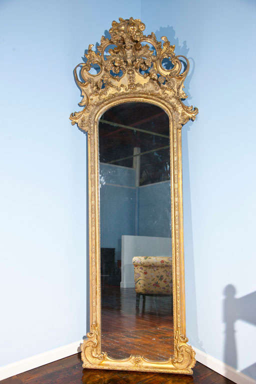 19th Century  French Carved Baroque Mirror For Sale 4
