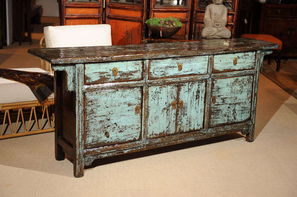 Stunning antique three drawer buffet from the Shanxi province.