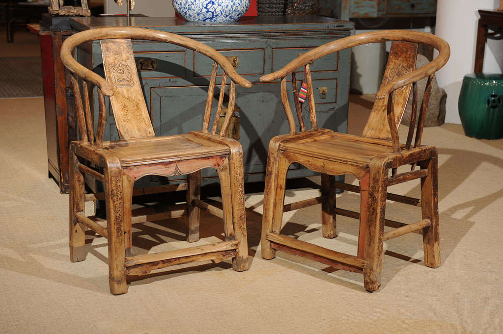 19th Century Pair of Horseshoe Chairs
