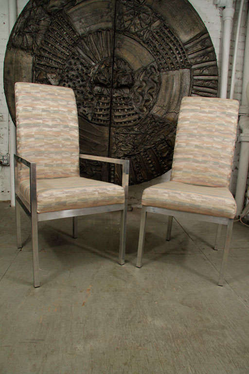 Set of Six Polished Aluminum Dining Chairs 5