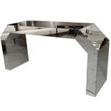 Mirrored and Canted Console Table