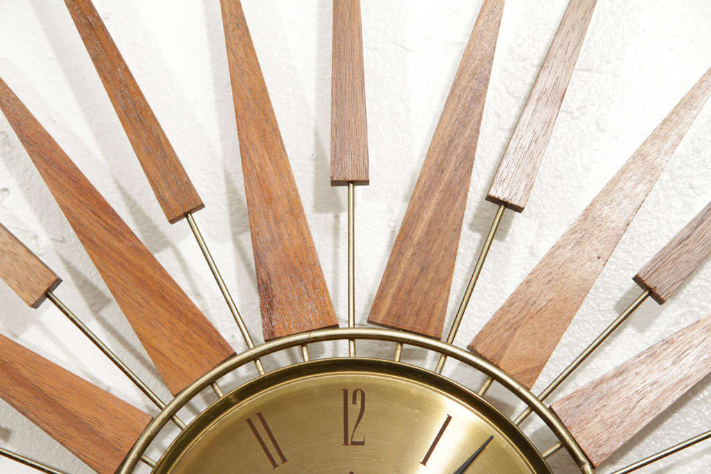 Walnut Sunburst Clock