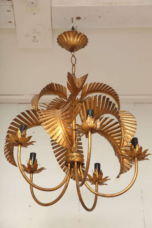 20th Century Four Palm Chandeliers