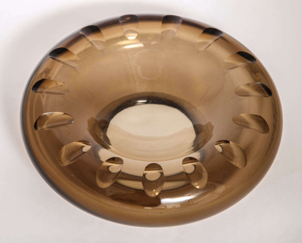 Beautiful form in transparent, smoky-brown glass. By Marc Newson c. 1995.