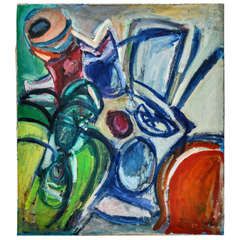 Abstract "Still Life with Table/Flowers"