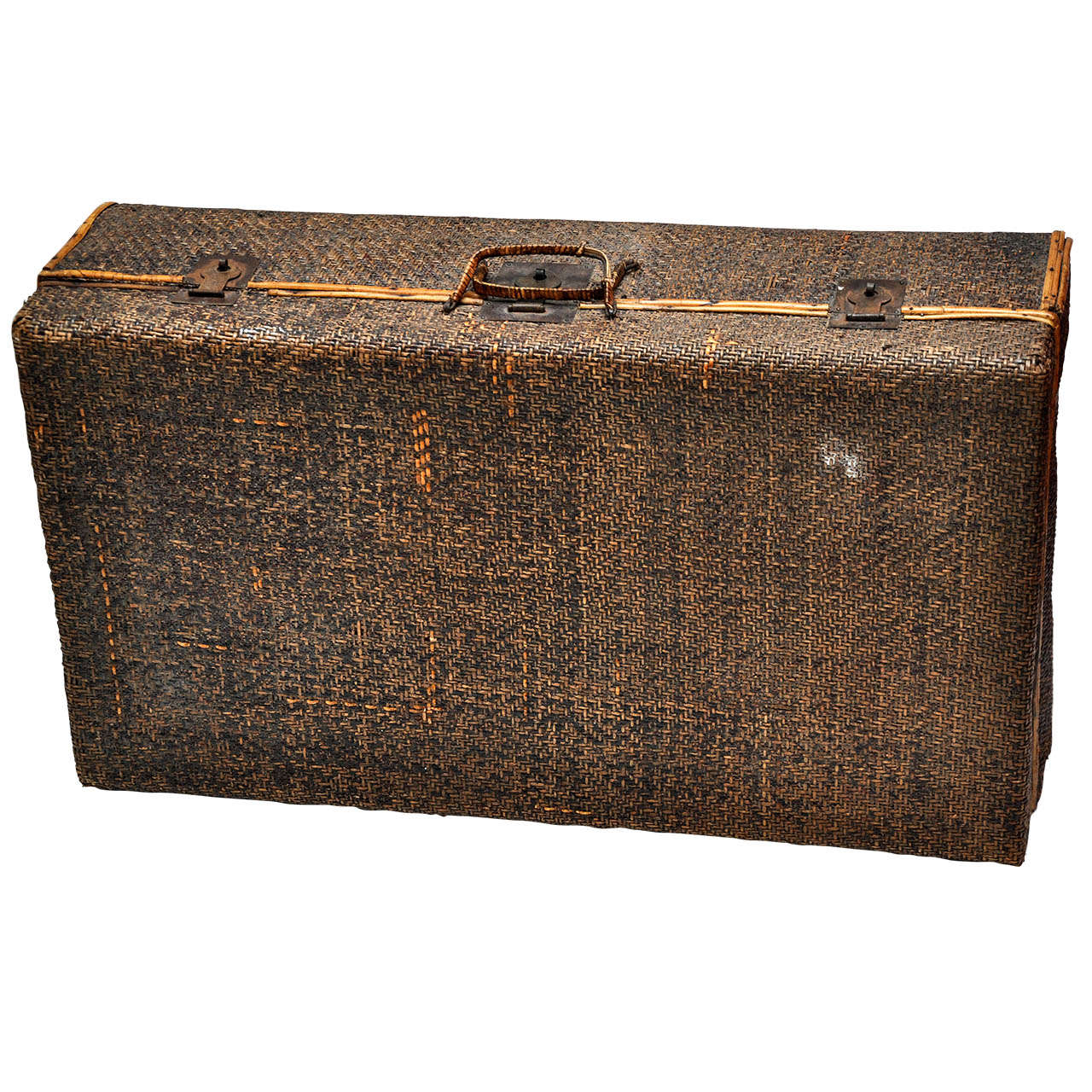 antique wicker suitcase