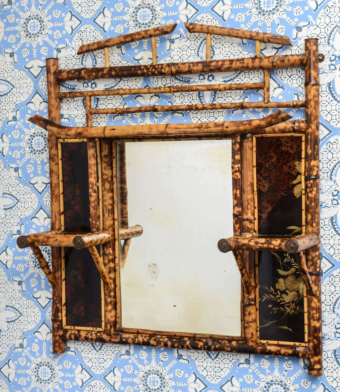 Own a piece of English and American history!  A beautiful 19th century English bamboo mirror from the private collection of Lilly Pulitzer's Palm Beach home.