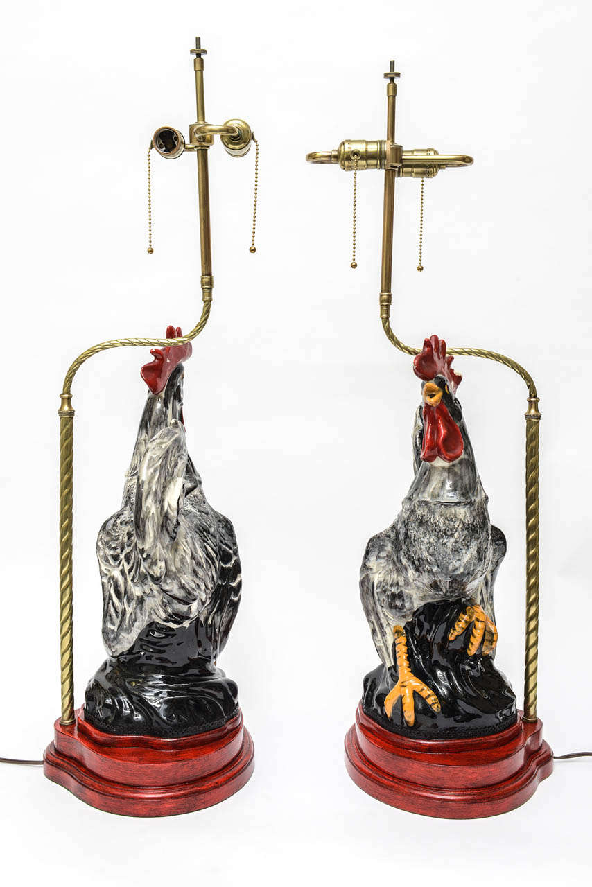antique rooster lamp value