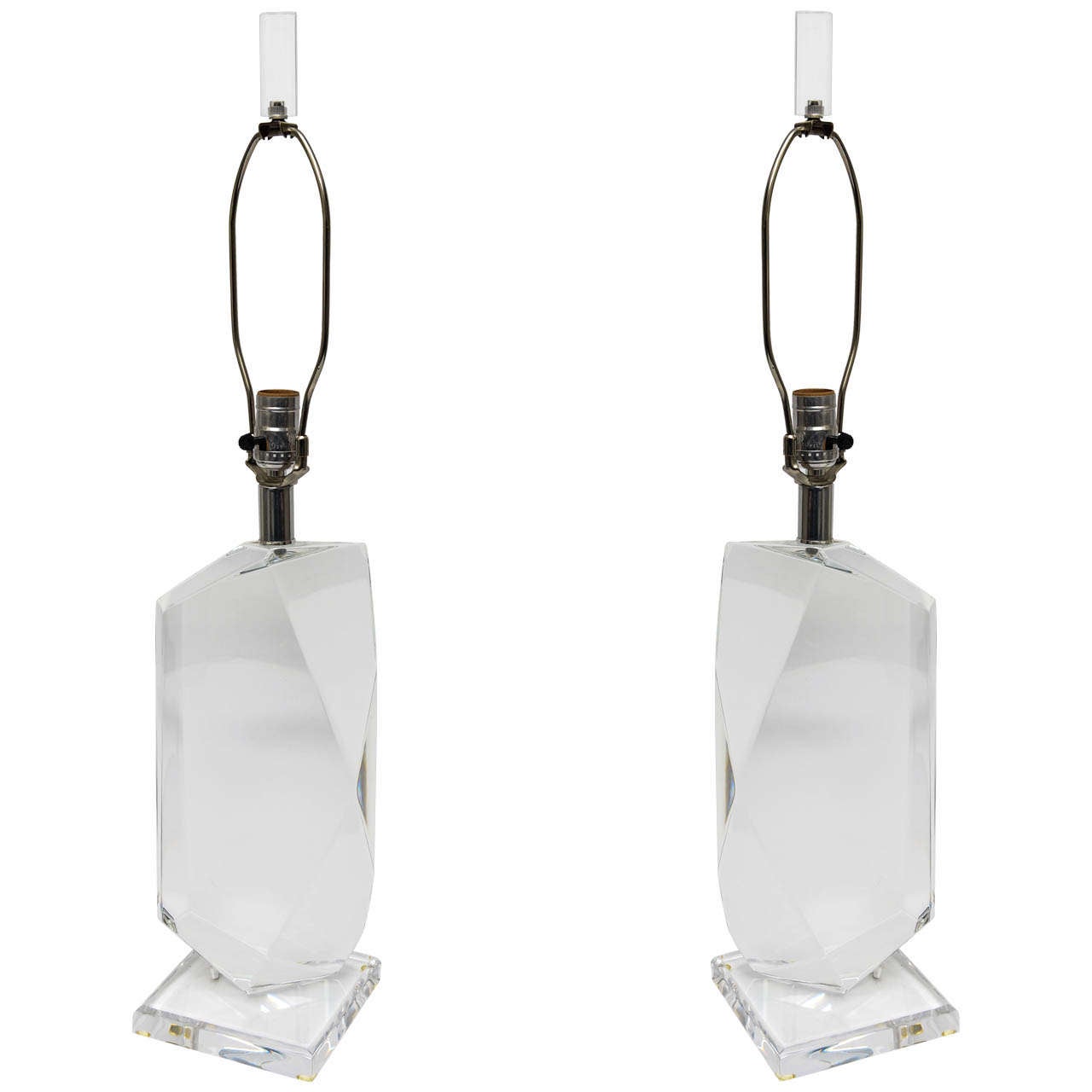 Pair of Lucite Lamps by Van Teal