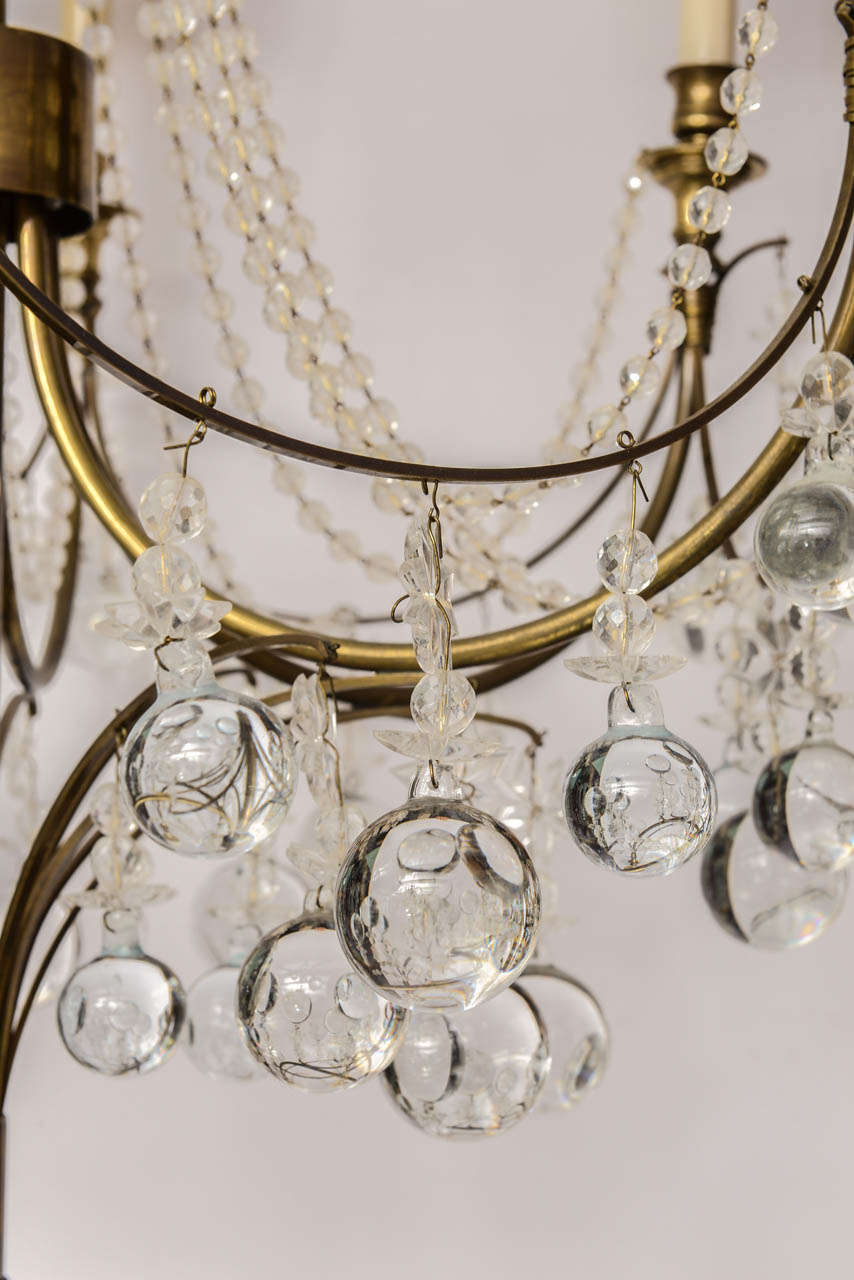 Mid-20th Century Crystal Chandelier For Sale