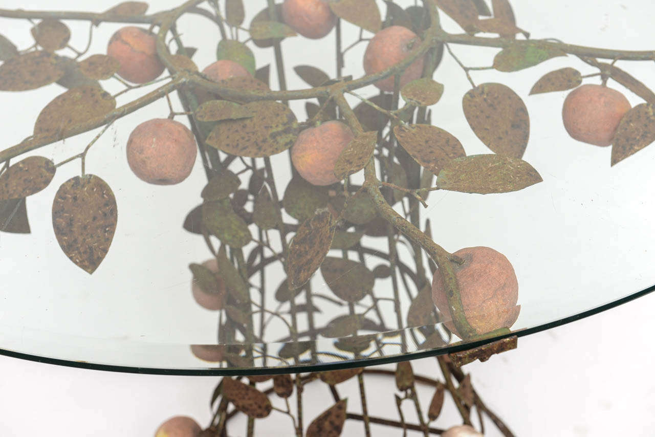 Metal Fruit Table In Distressed Condition In West Palm Beach, FL