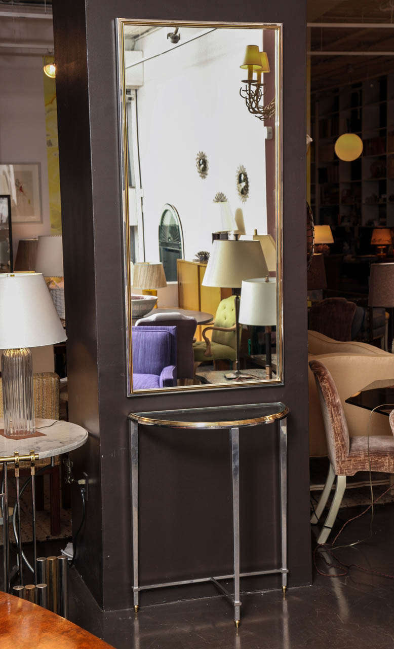 Unique Karl Springer Matching Wall Mirror and Console