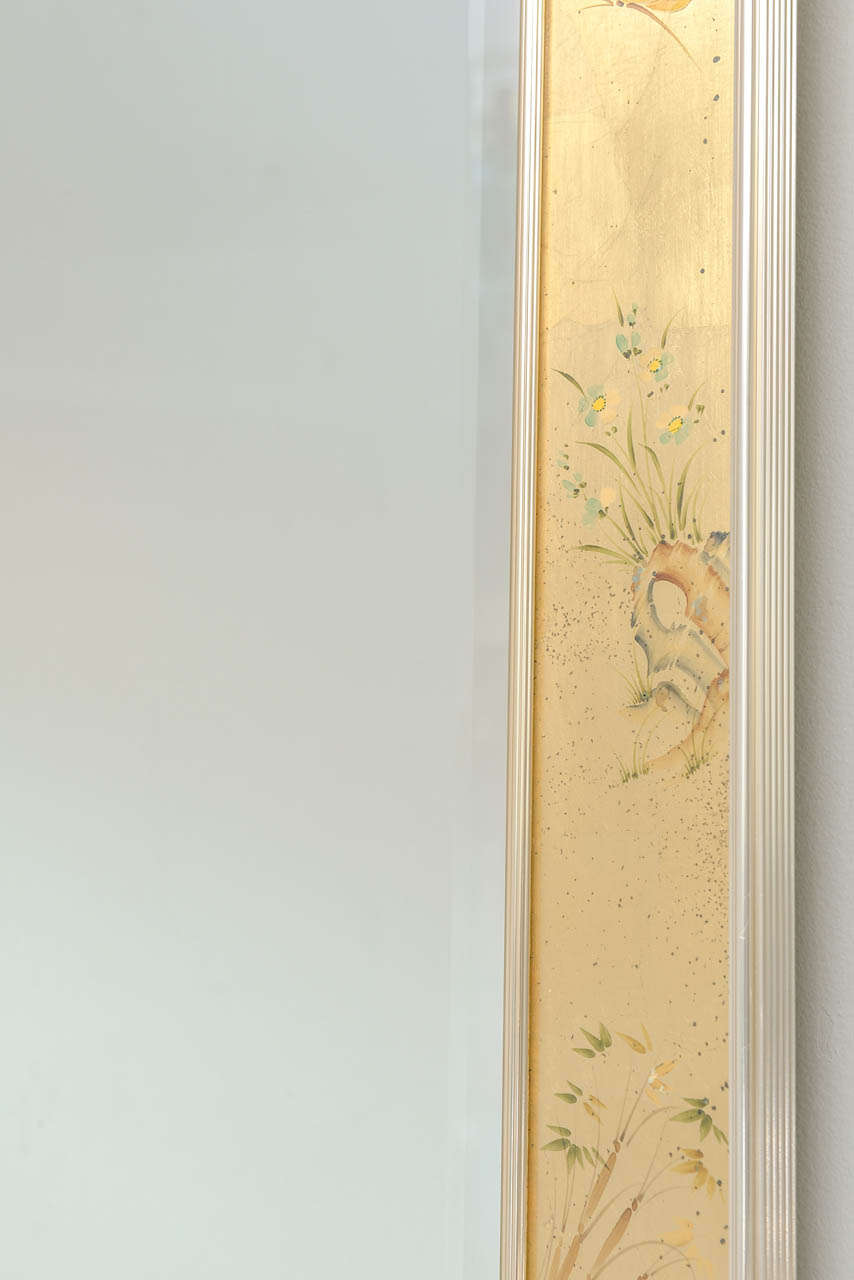 Reverse Painted Glass Frame Mirror by La Barge 1