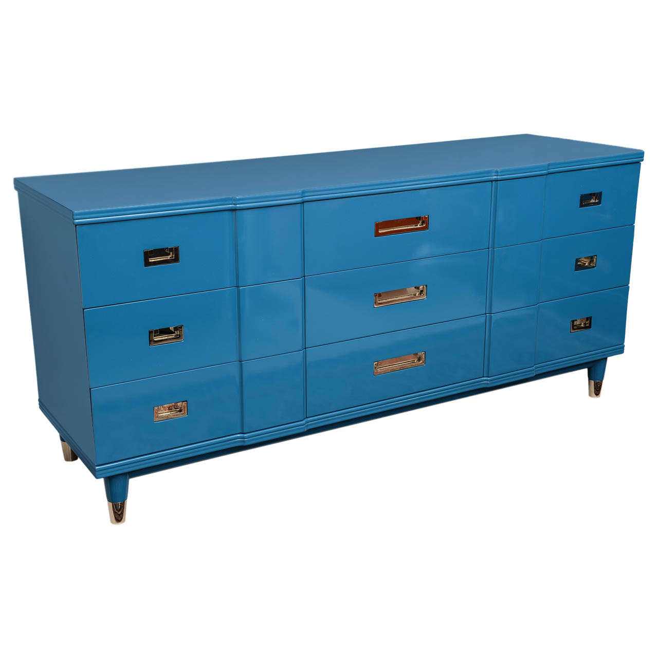 Ocean Blue Lacquered John Widdicomb Dresser