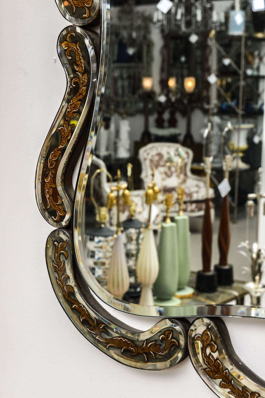 Vintage Italian Reverse Painted Mirror 5
