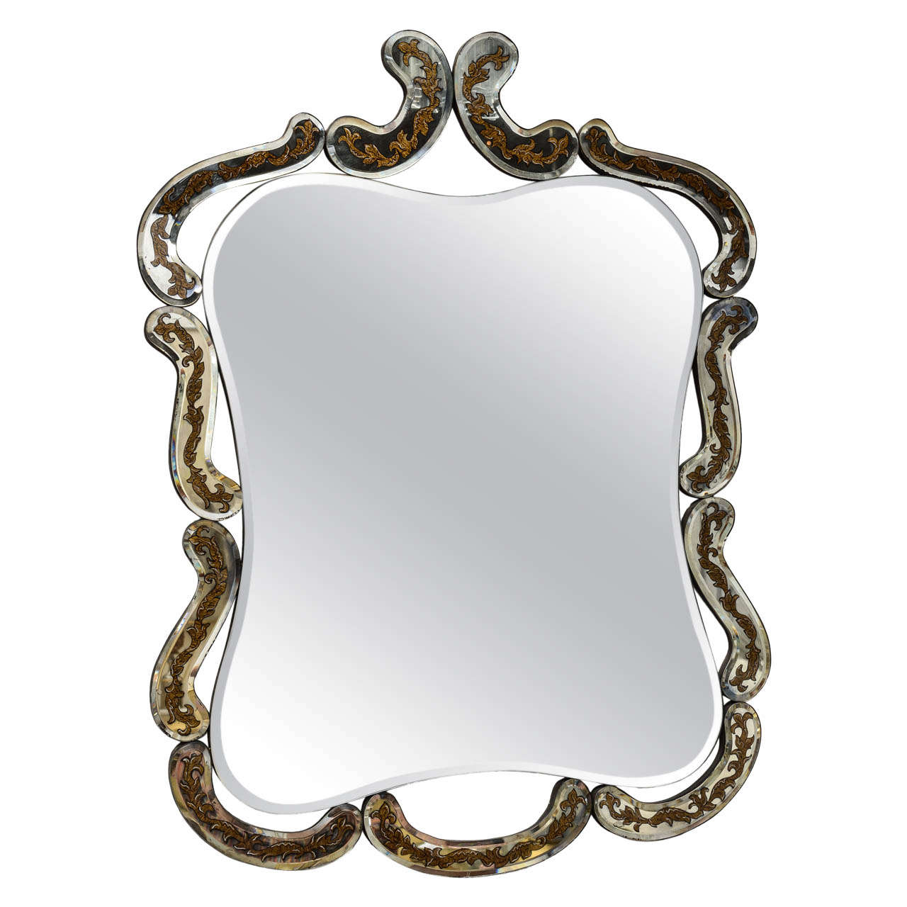 Vintage Italian Reverse Painted Mirror