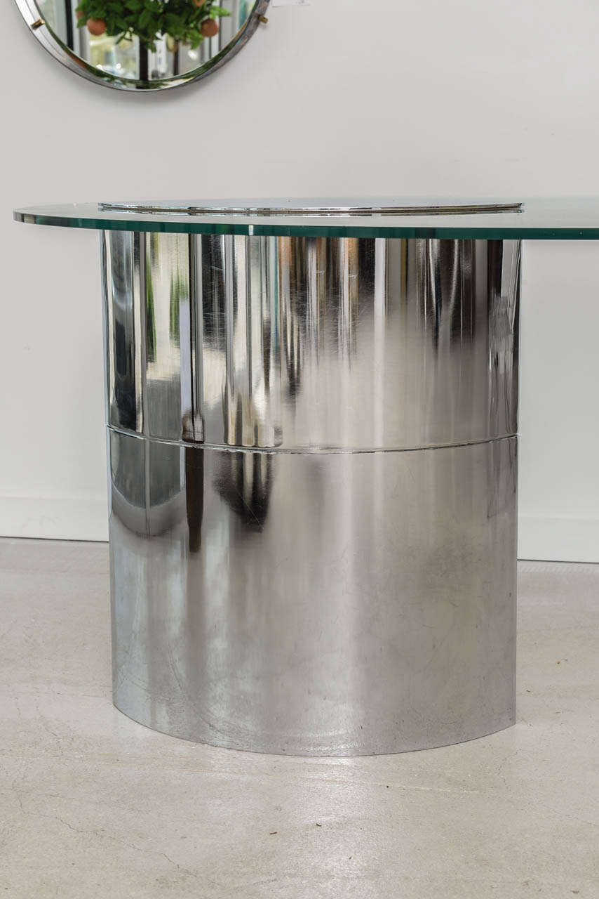 Mid-Century Modern Glass Cantilevered Steel Desk by Cini Boeri