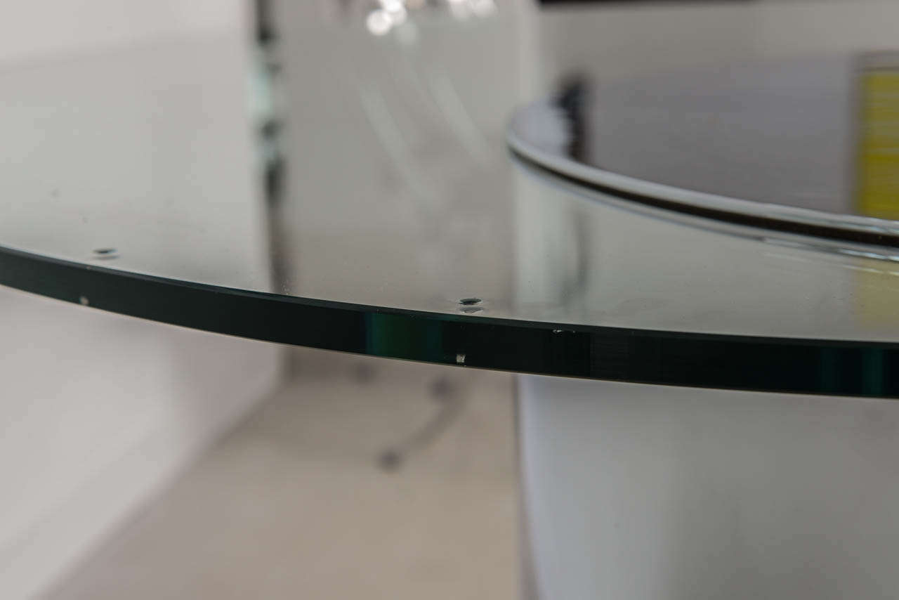 Glass Cantilevered Steel Desk by Cini Boeri 2