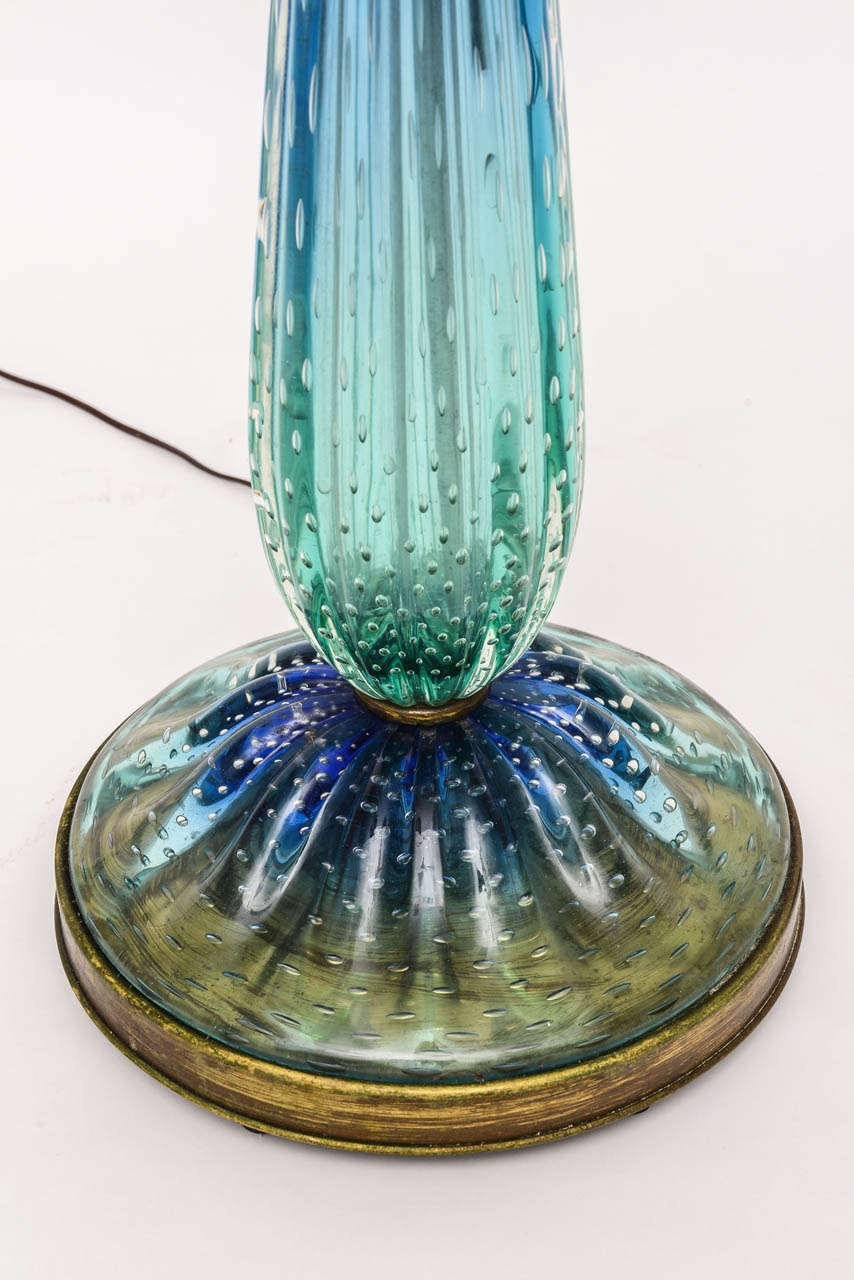 Vintage Turquoise Blue Murano Floor Lamp at 1stdibs