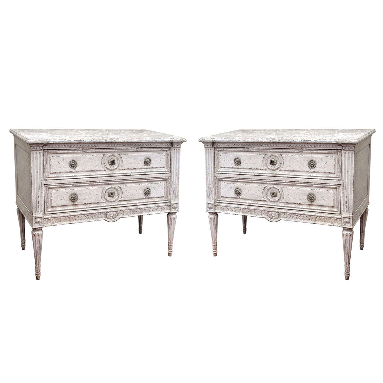 Pair of 19th Century Painted Commodes