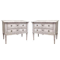 Pair of 19th Century Painted Commodes