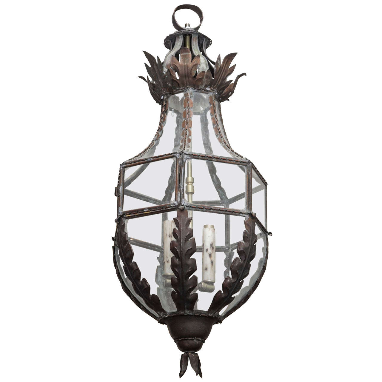 19th Century French Tole and Iron Lantern