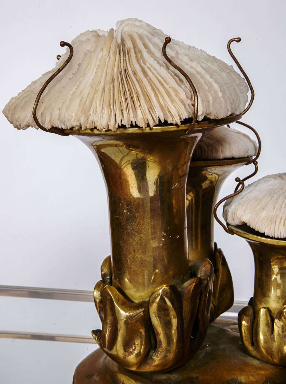 Bronze 1970's tables lamps by Jacques Duval-Brasseur