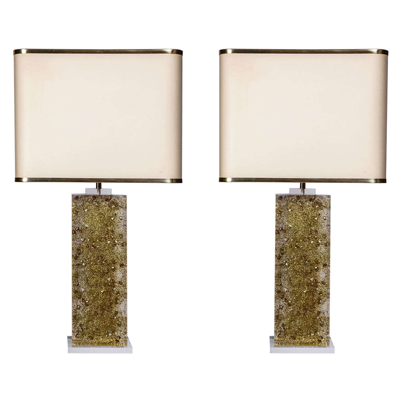 Pair of Lucite Table Lamps by Romeo Paris For Sale