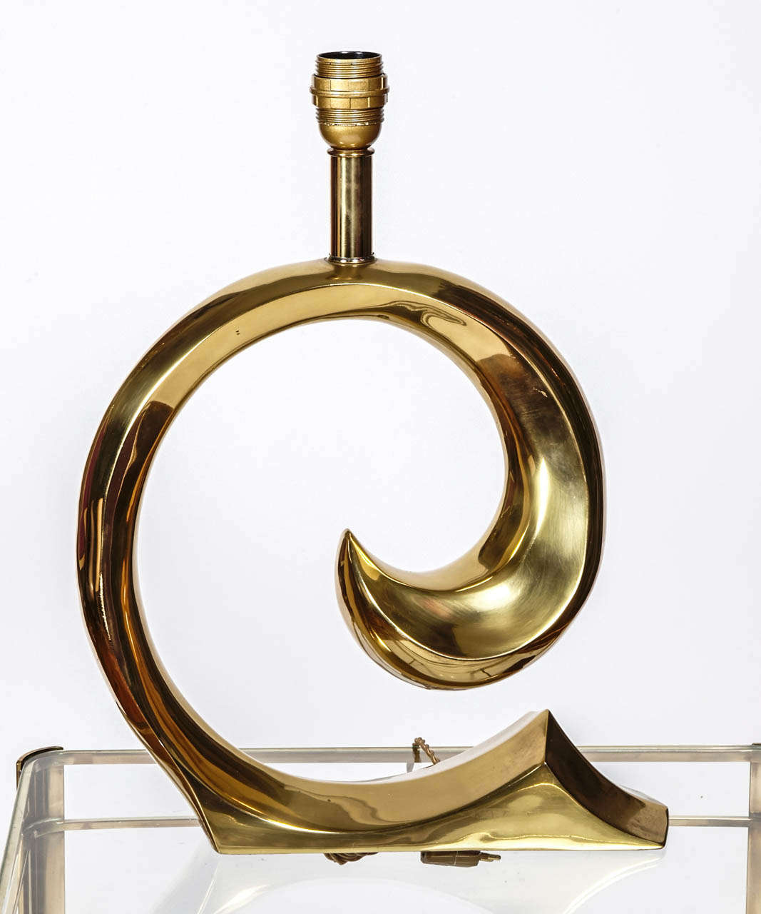 French Pair of Brass Table Lamps
