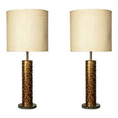 Pair of Brutalist Table Lamps 7