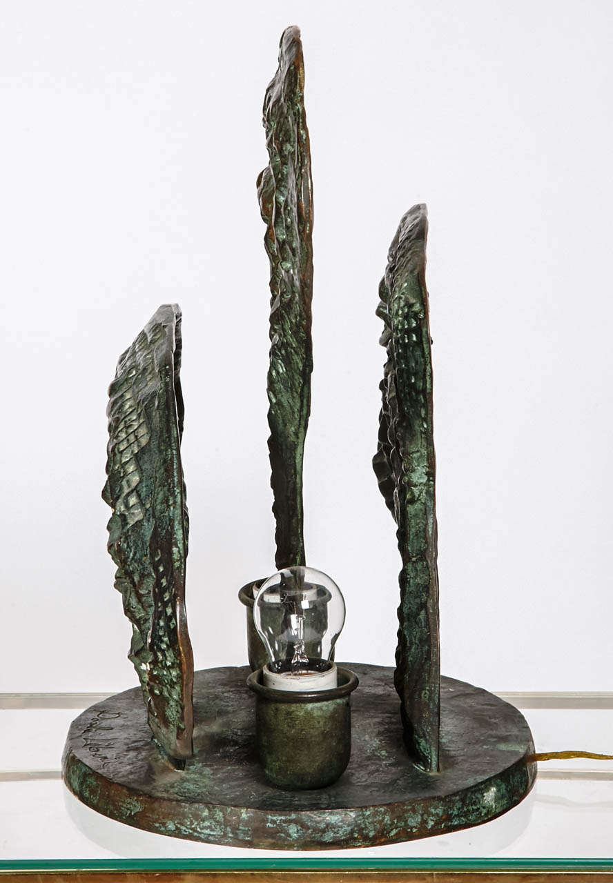Bronze Sculpture Lamp Signed By Paola Liberi