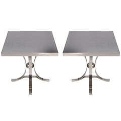 Pair of Steel Tables by Maison Jansen 8