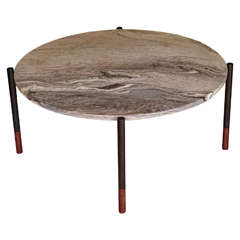 Danish coffee table with granit top and metal base ca.1960