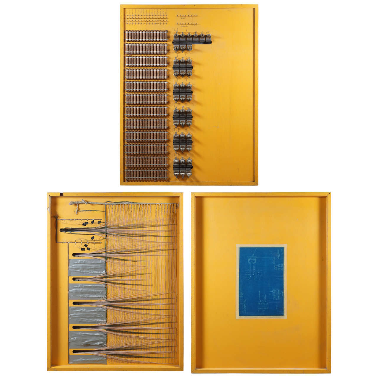 Tryptic Circuitry Board of a Church Organ, circa 1930 For Sale