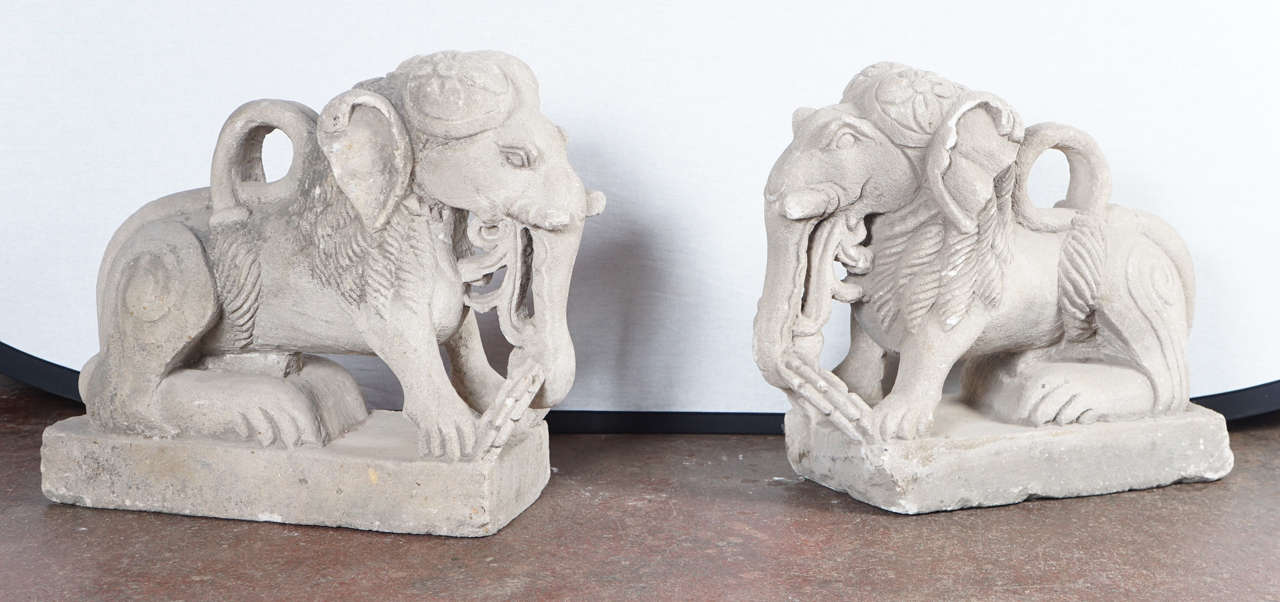 Gracefully hand-carved, from Northern India, these elephants can be displayed indoors or outdoors.