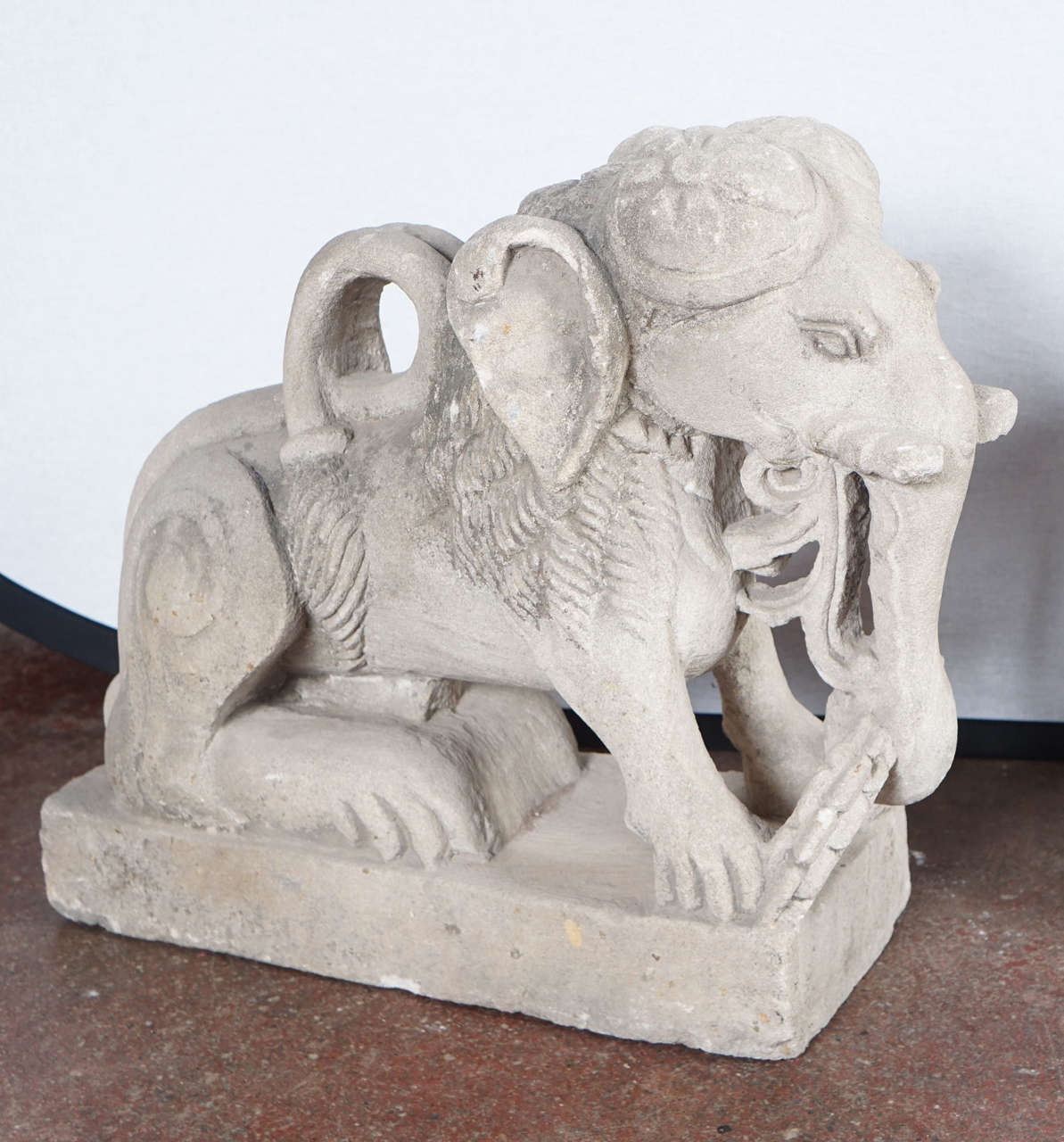 Indian Pair of Early 20th Century Sandstone Elephants