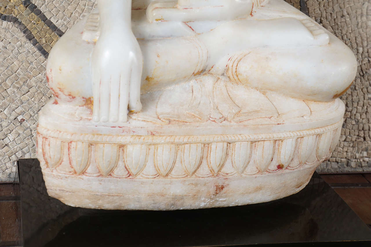 Gilt Shan Marble Buddha Myanmar, Burma, circa 1800