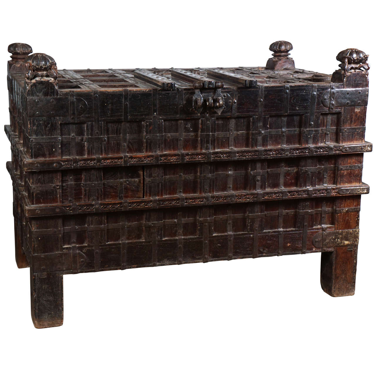 19th Century Jackwood and Iron Storage Chest at 1stDibs