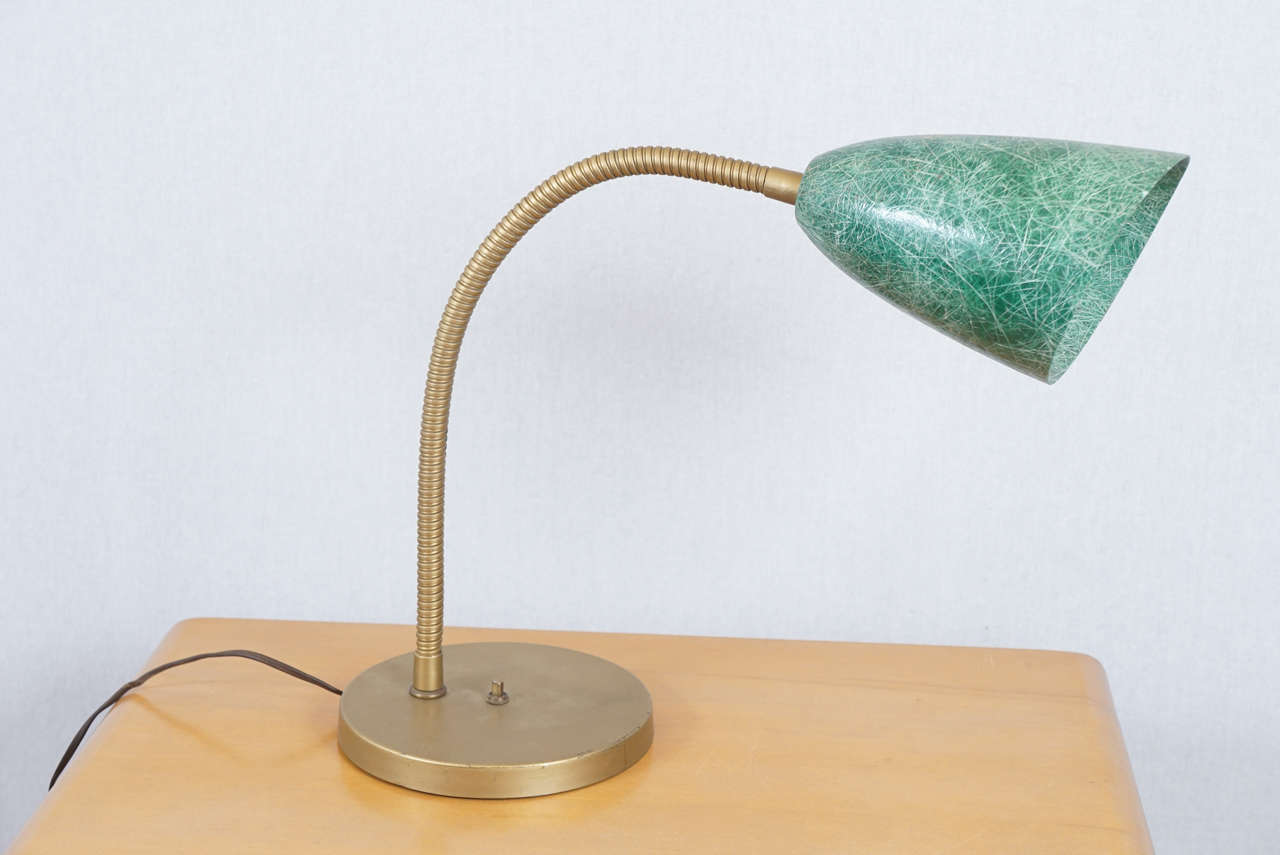 a 1950's fiberglass shade desk lamp