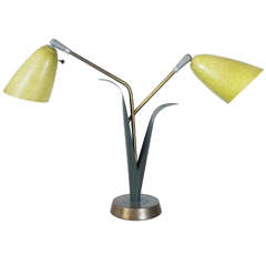 1950s Tulip Table Lamp with Fiberglass Shades