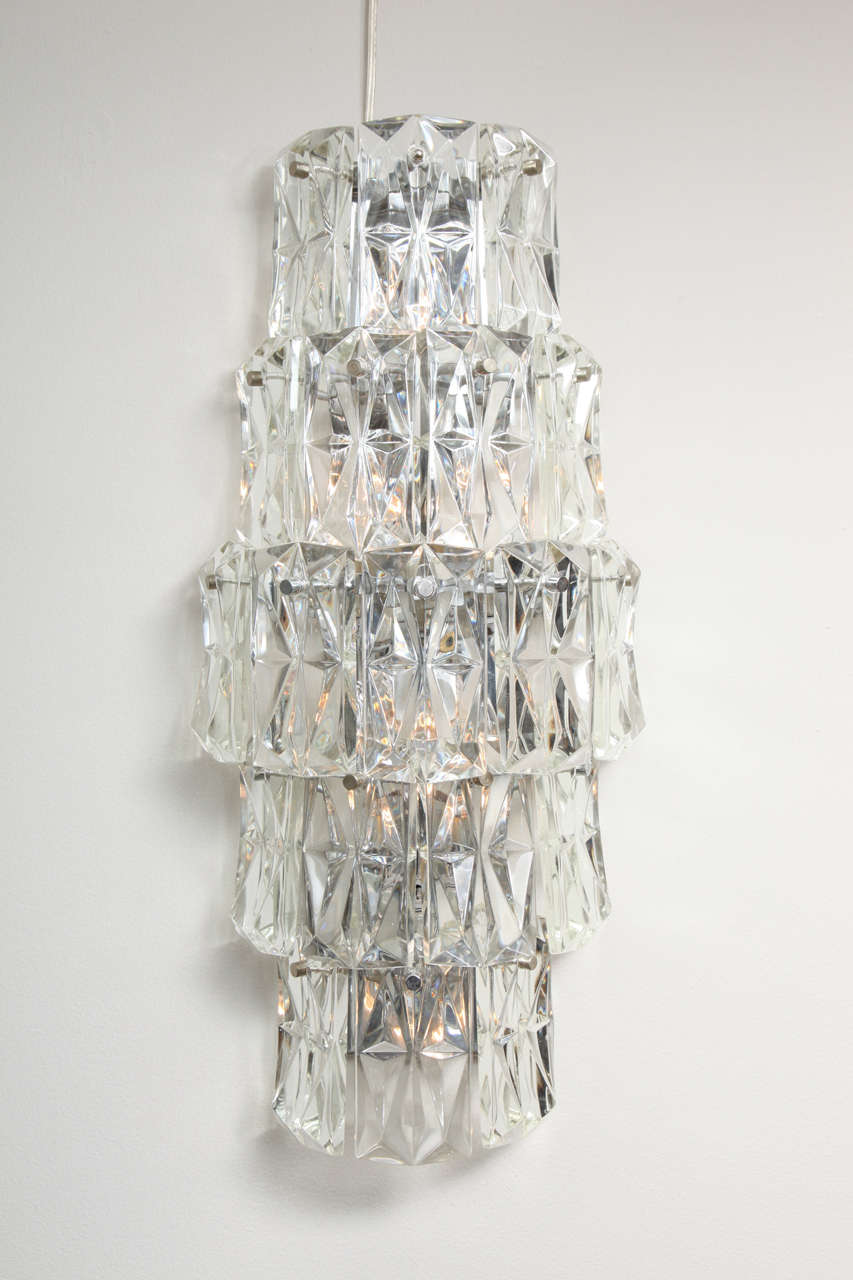 Pair of Contemporary Oversized Crystal Sconces In Excellent Condition In New York, NY